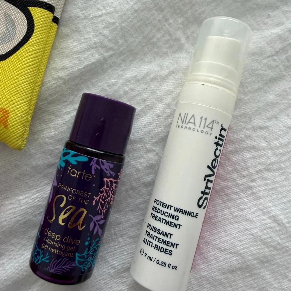 👑✅PRICE FIRM✅ 2 new IPSY Cosmetic Bags with Travel Size Cosmetics & Skincare